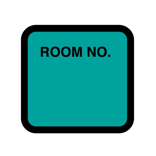 Nevs Printed Chart Labels - Room No 1-7/16" x 1-1/2" Aqua w/Black NRBP-S-AQUA - main